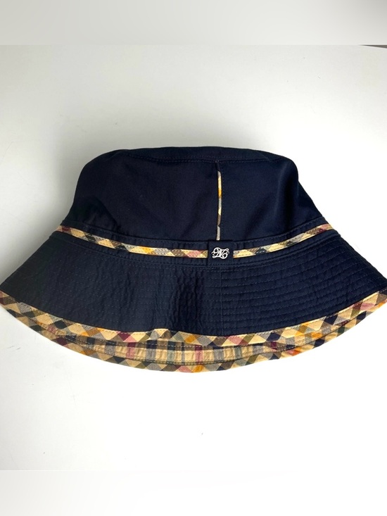 Daks Accessories - DAKS London Reversible Bucket Hat Navy Tan Check Plaid Classic Luxury